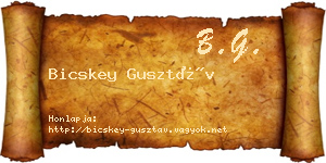 Bicskey Gusztáv névjegykártya